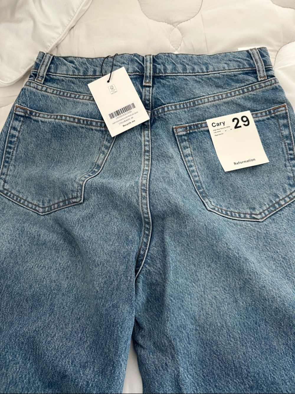 Reformation Light Blue Straight-Leg Denim Jeans - Picture 2 of 4